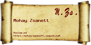 Mohay Zsanett névjegykártya